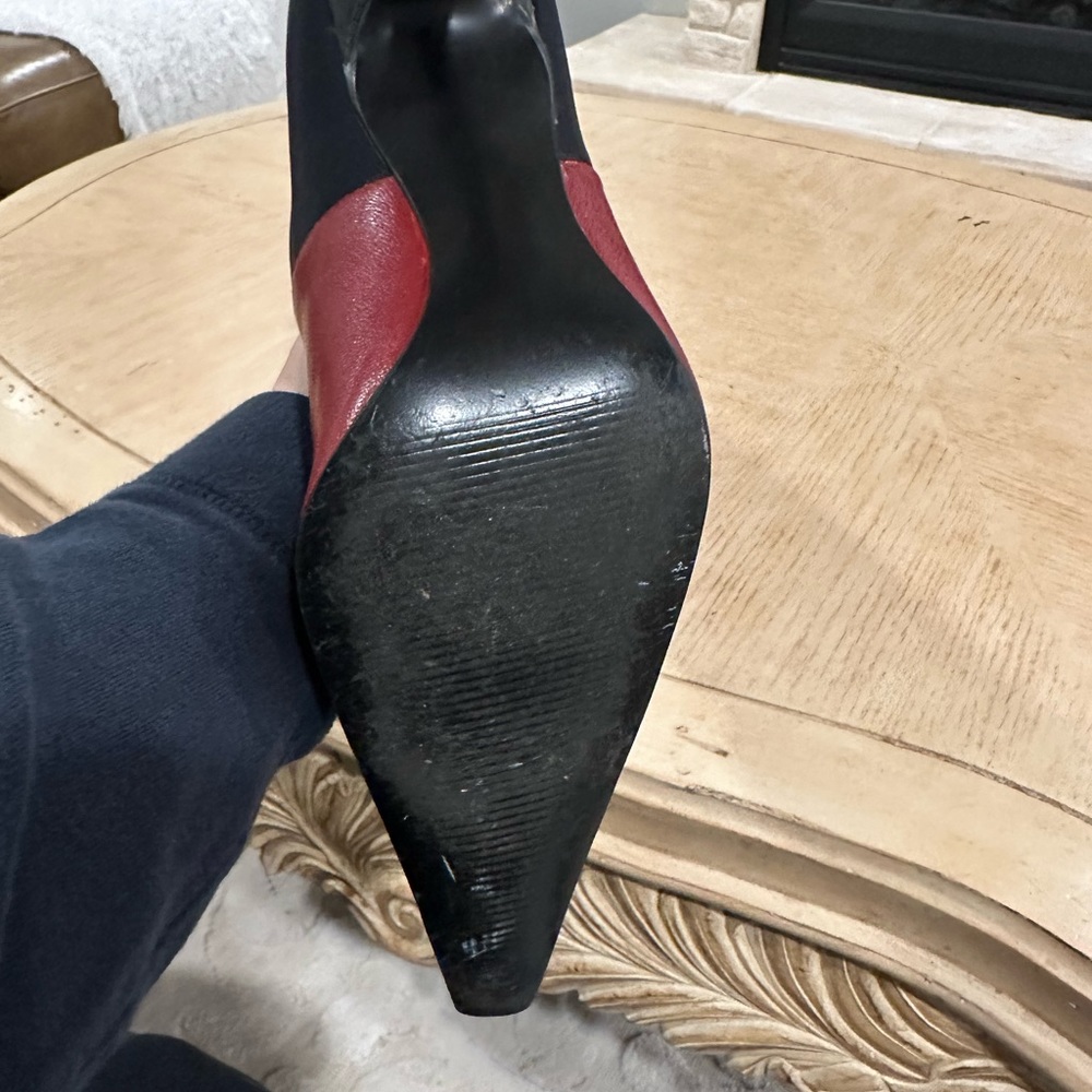 Zest knee high red/maroon and black leather  boots